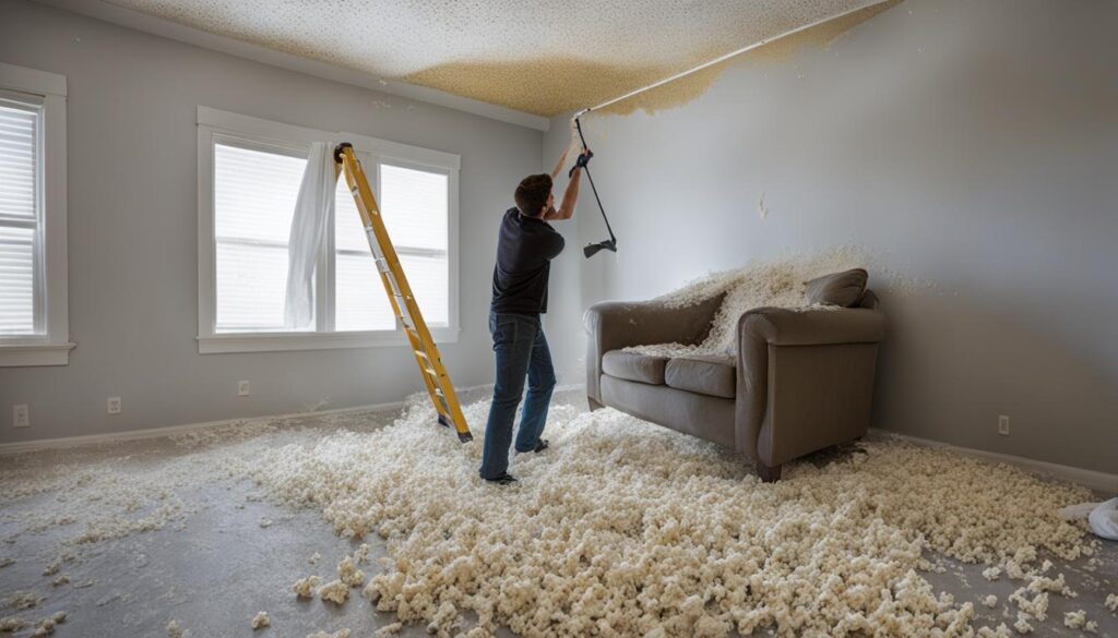 DIY popcorn ceiling removal